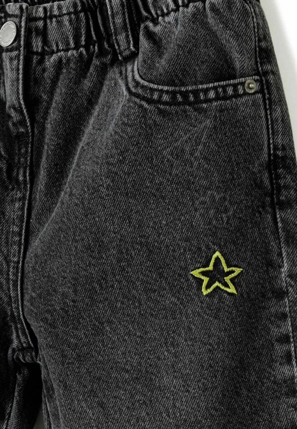 Джинсы с эластичным поясом и принтом, зауженного кроя. Minoti, Black Denim — фото 4