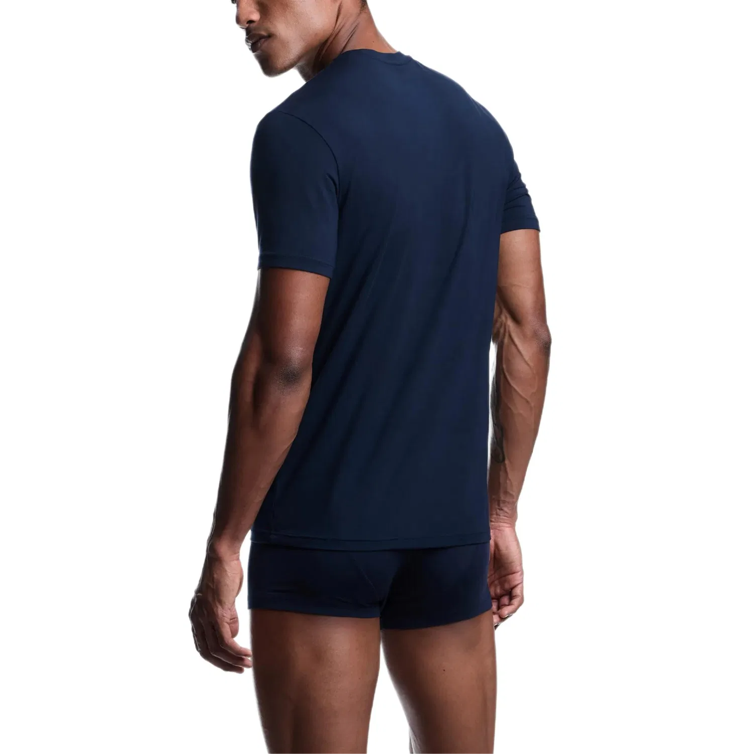 Футболка мужская темно-синяя с круглым вырезом, прямой крой EMPORIO ARMANI, Dark Blue — фото 4