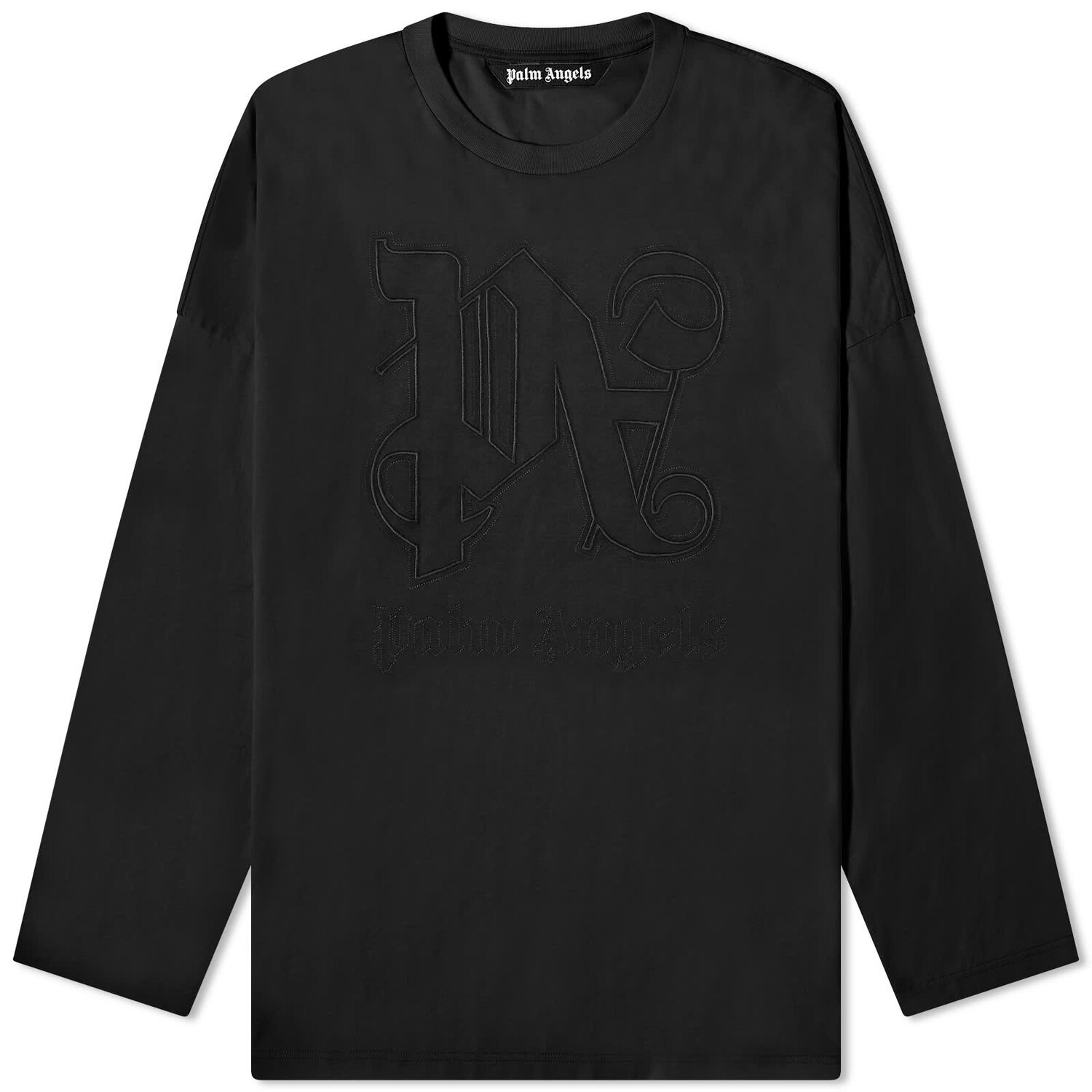 

Футболка Palm Angels Monogram Statement Long Sleeve, черный