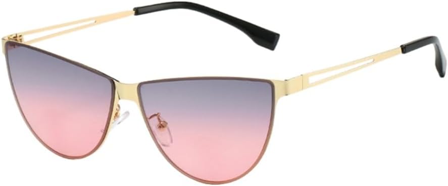 

Металлические солнцезащитные очки «кошачий глаз» для женщин, стильные солнцезащитные очки для пляжа и отдыха, мужские солнцезащитные очки с защитой от УФ-излучения UV400 UJNHGQ, Gold Gray Pink