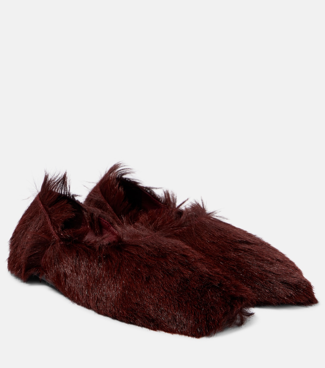 Туфли из телячьей шерсти Jil Sander, Dark Sumac