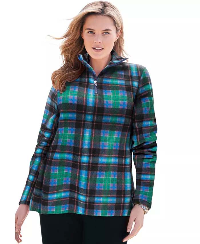 

Плюс сайз худи на молнии из микрофлиса Woman Within, мультиколор