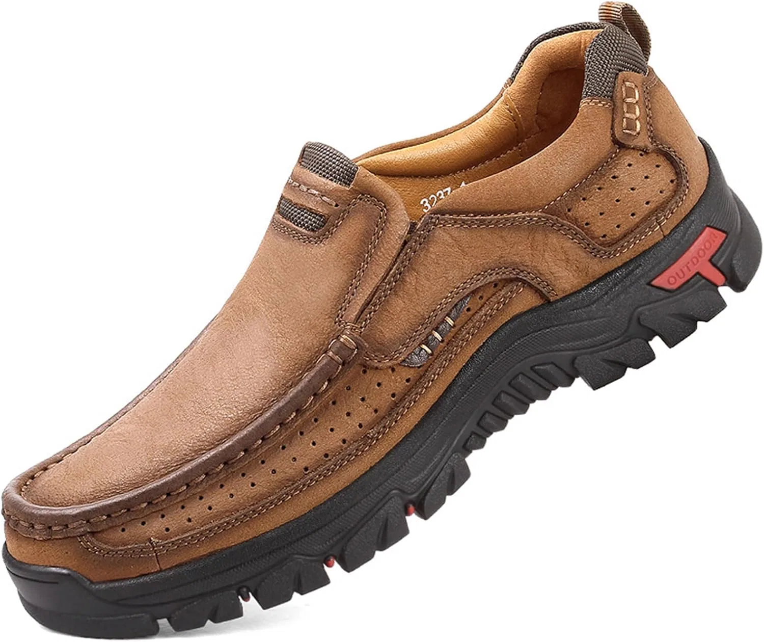 Мужские кожаные прогулочные туфли VENSHINE, легкие, дышащие, повседневные, Brown