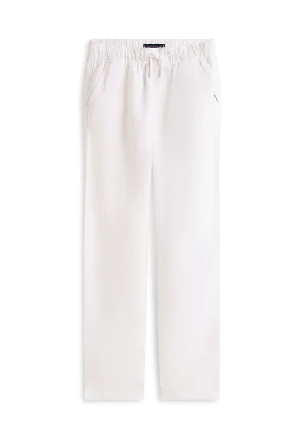Фирменные свободные брюки из льняной смеси Tommy Hilfiger, White — фото 4