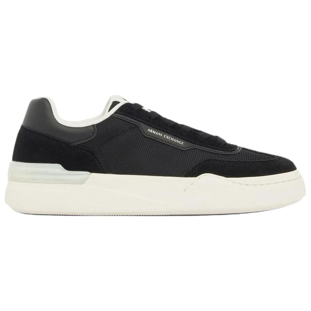 ARMANI EXCHANGE Кроссовки AE Cow Split Leather Low top Skateboard мужские Black — фото 3