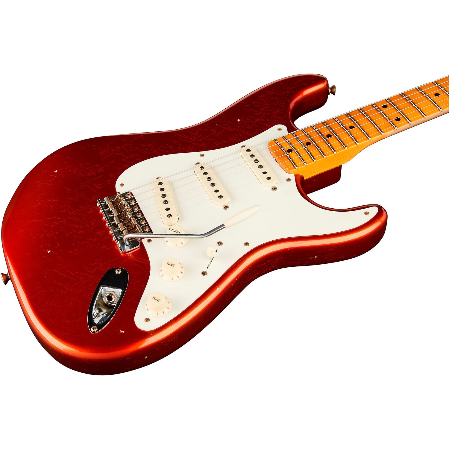 

Ограниченная серия Fender Custom Shop '56 Stratocaster Relic, электрогитара Super Faded Aged Candy Apple Red