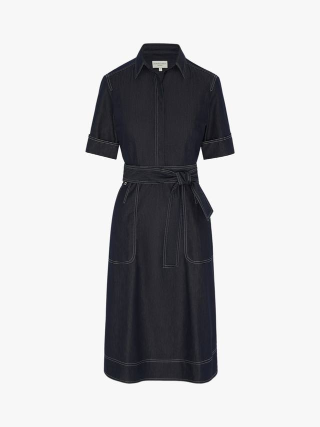 

Платье-рубашка из джинсовой ткани frederica с коротким рукавом Jasper Conran London, цвет Blue Denim