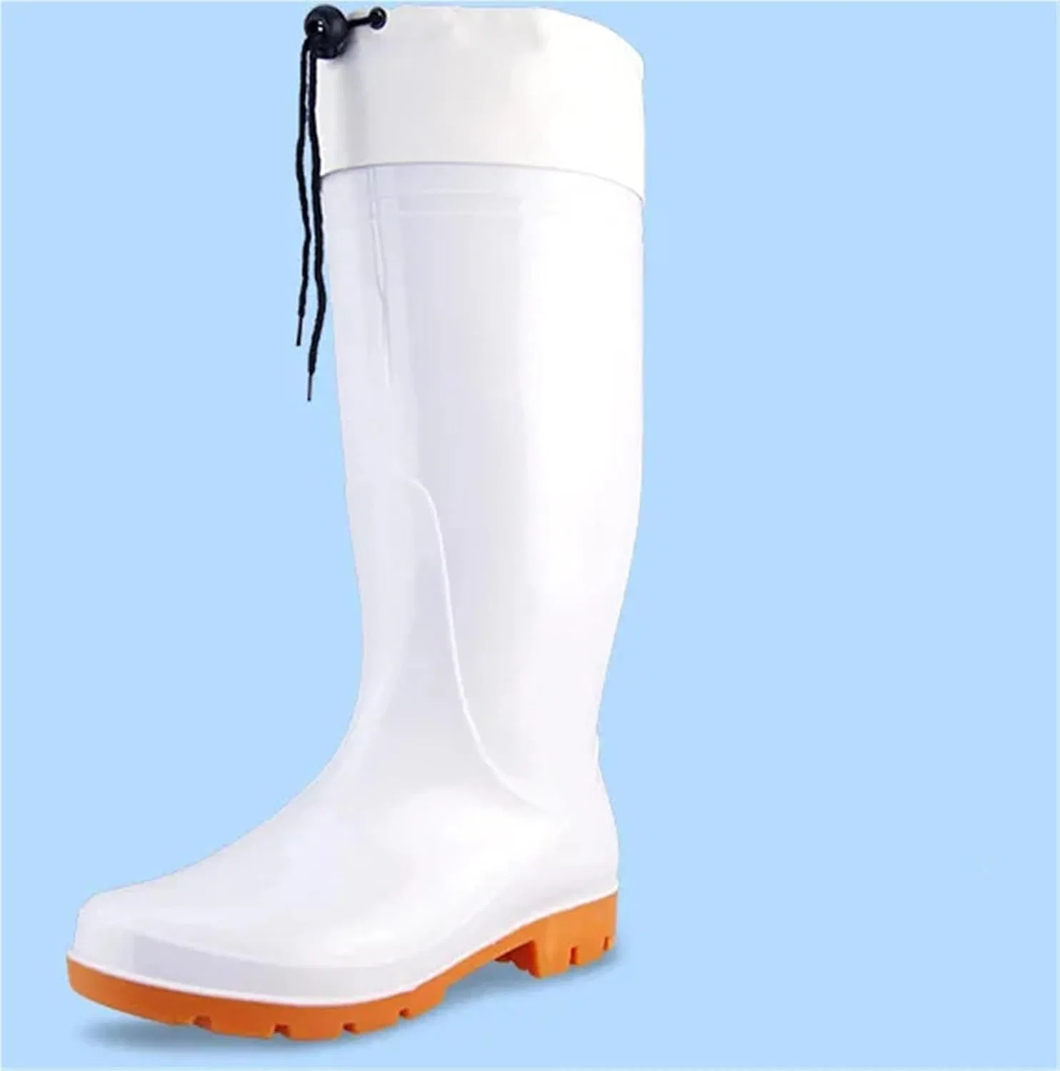 Ботинки Kniehohe Regenstiefel for Herren, rutschfest, for die Küche, wasserdicht, Wasserschuhe, Gummistiefel, Übergröße Für Industrie Handwerk ZIHDKE, White02 — фото 2