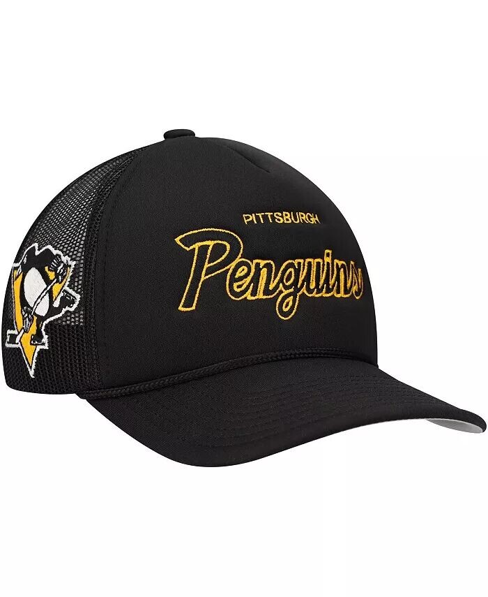 

Мужская черная регулируемая шляпа Pittsburgh Penguins с боковой нашивкой Trucker Mitchell & Ness, черный