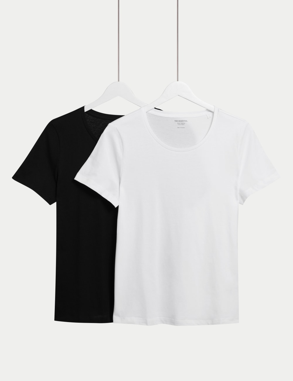 

Футболка из чистого хлопка, 2 шт. Marks & Spencer, черный/белый