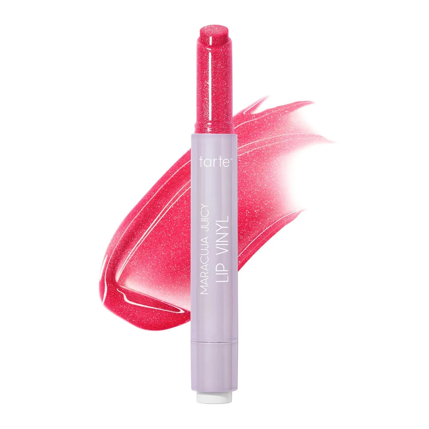 Tarte Maracuja Juicy Lip Vinyl Gloss - увлажняющий и объемный блеск-бальзам для губ с гиалуроновой кислотой и витамином E, shimmering bright pink