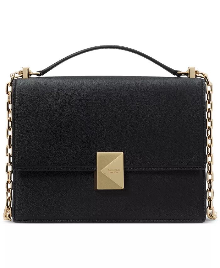 

Сумка на плечо из шагреневой кожи в стиле деко с цепочкой Kate Spade New York, черный