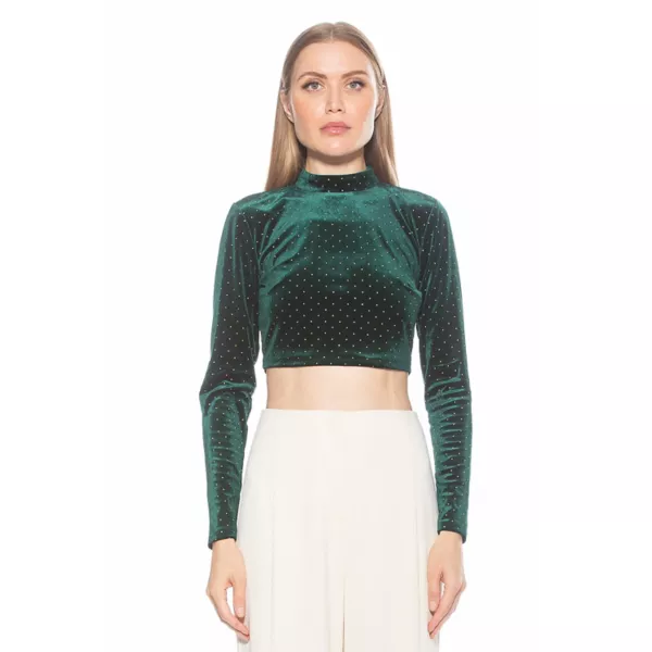 

Женский топ с драпировкой и высоким воротом Ari с длинными рукавами Alexia Admor, цвет emerald