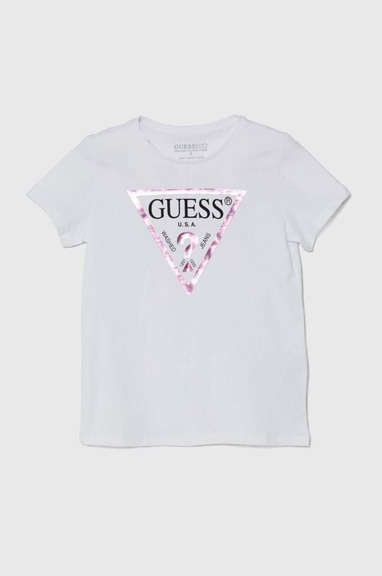 

Детская хлопковая футболка Guess, белый