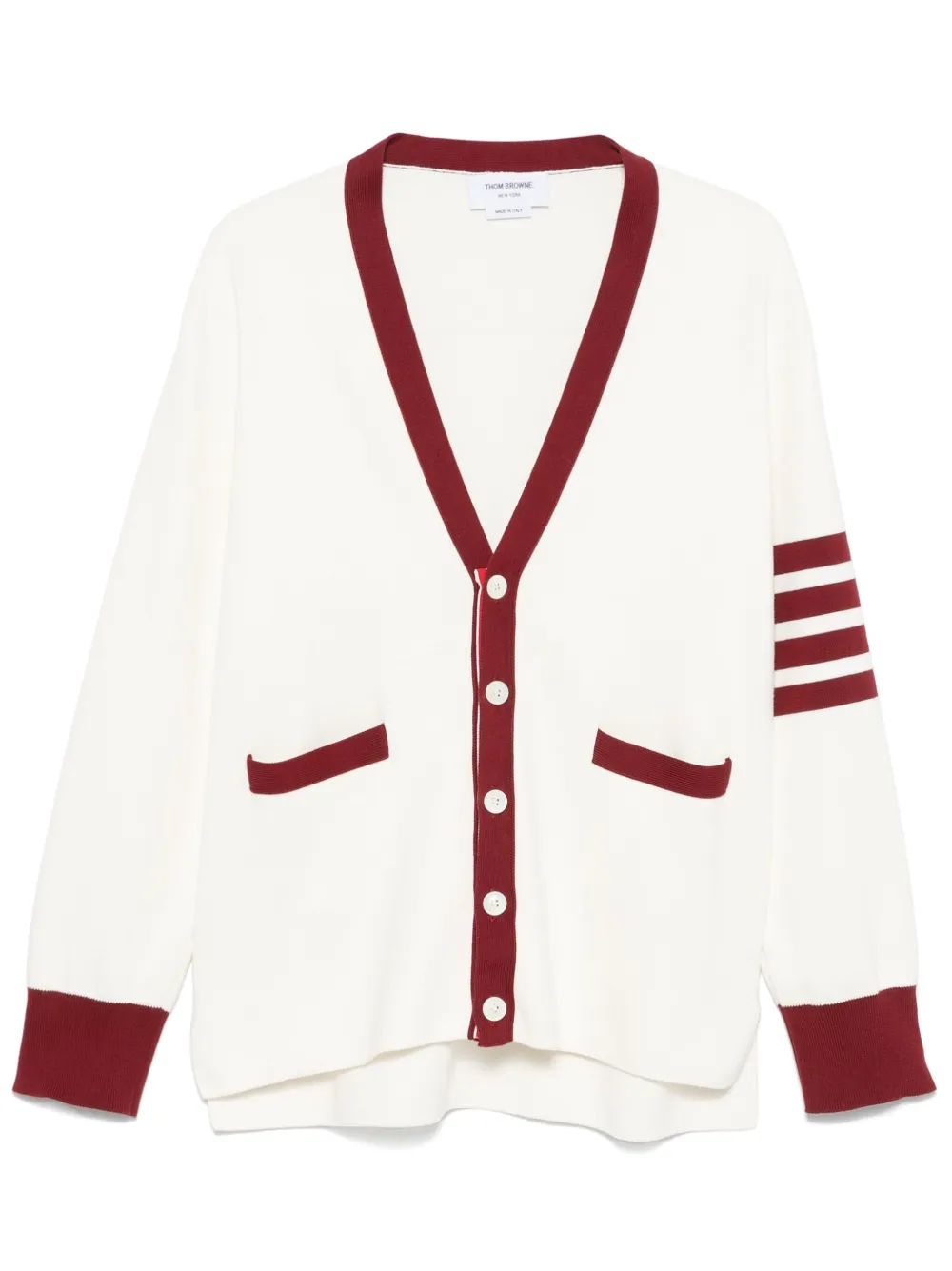 

Кардиган с полосками 4-Bar THOM BROWNE, белый