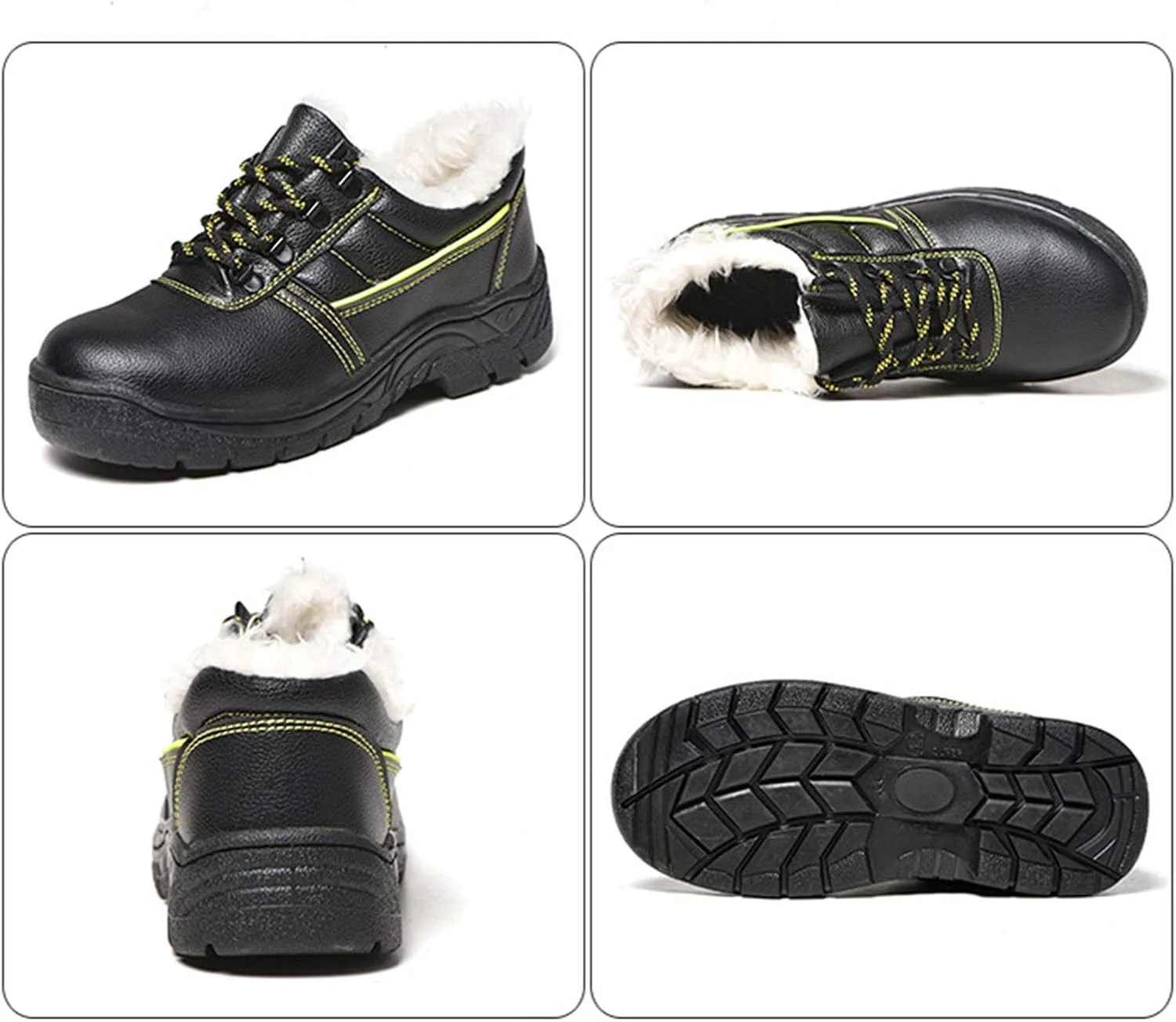 

Зимние рабочие безопасные ботинки Водонепроницаемые мужские сапоги Для улицы Теплые водонепроницаемые Нескользящие ботинки до щиколотки С толстым плюшем Резиновые Нескользящие (Цвет: Черный2, Размер: 6 US) HISXUS