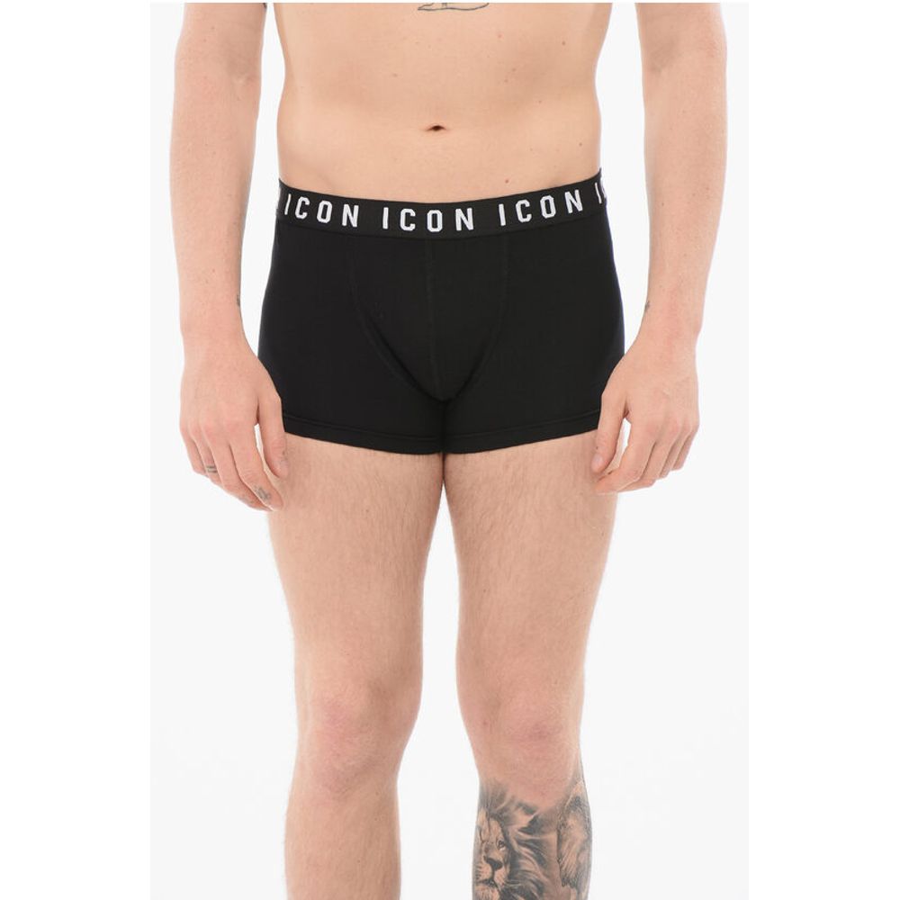

Хлопковые боксеры ICON с логотипом на поясе Dsquared2, черный