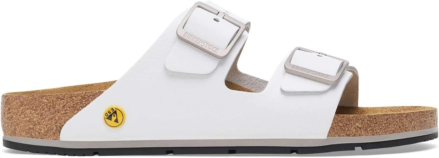 Сандалии Birkenstock Arizona Pro ESD для мужчин и женщин с эргономичной стальной подошвой, нескользящей подошвой и регулируемыми нитями, антистатические, белый — фото 2