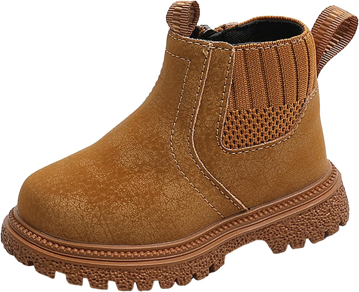 

Ботильоны для девочек IWIHMIV, короткие ботинки для мальчиков, удобная обувь для улицы с мягкой подошвой и боковой молнией, не скользят, Yellow