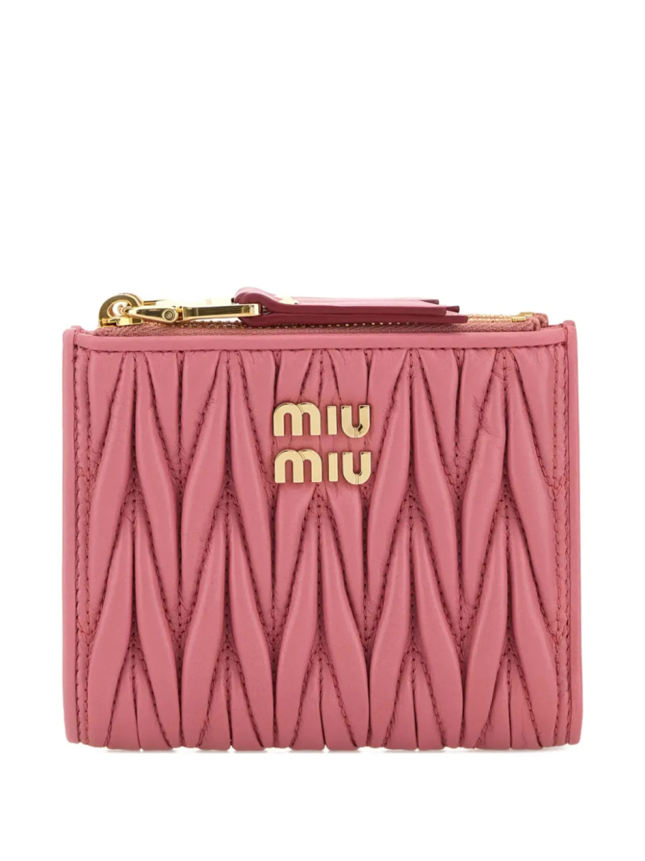 

Miu Miu маленький кожаный кошелек Matelassé, розовый