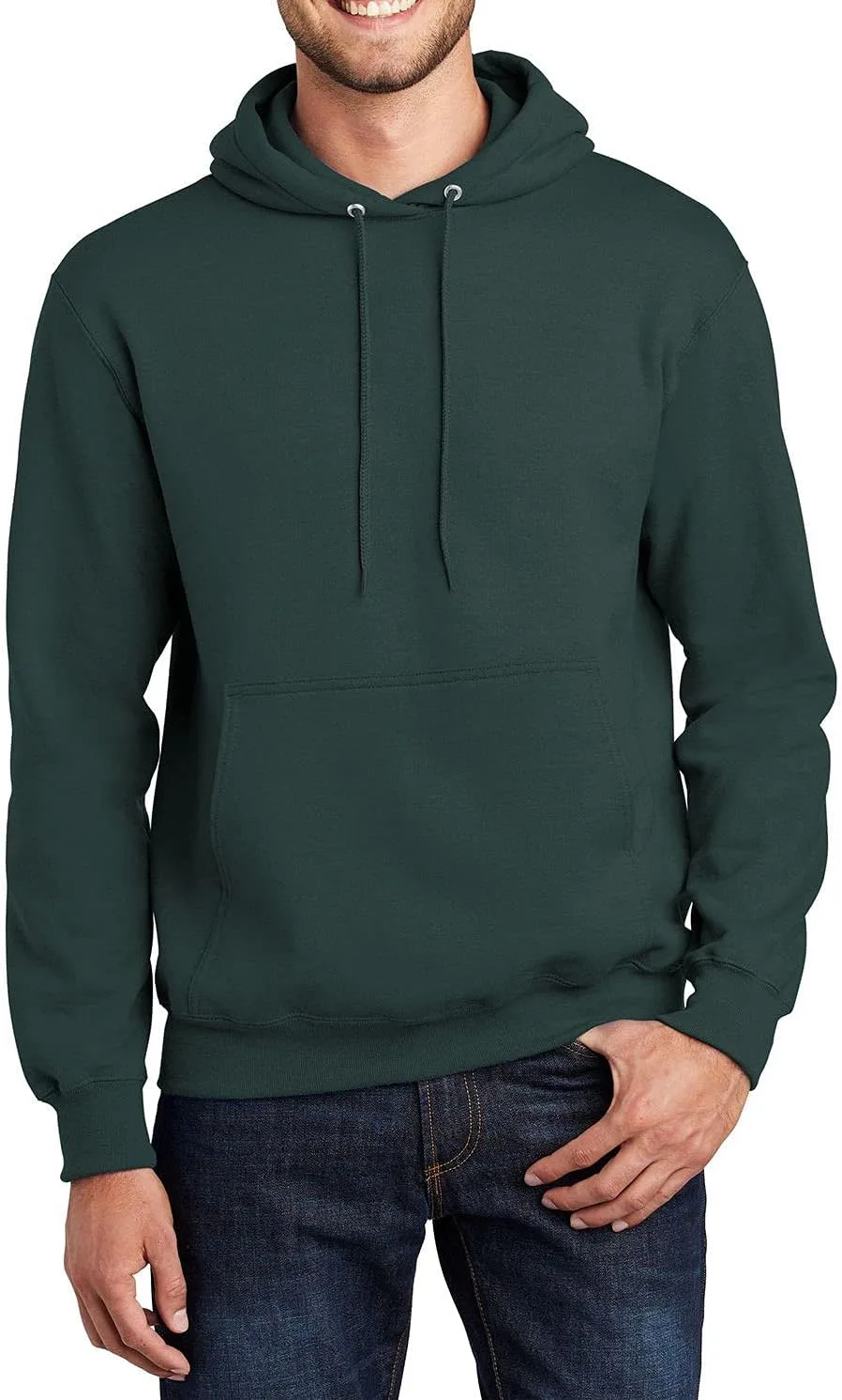 

JustBlanks мужская флисовая толстовка с капюшоном — обычный крой, зимняя повседневная модель с передним карманом-кенгуру