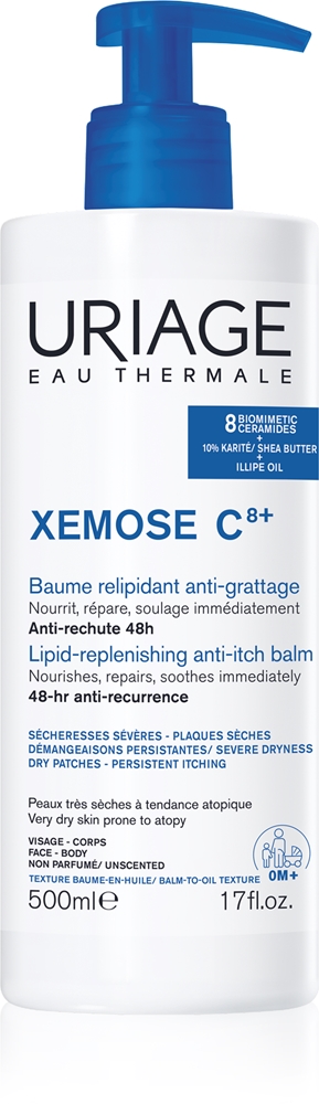 

Липидовосстанавливающий бальзам Xemose C8+ против зуда, успокаивающий бальзам для сухой и склонной к экземе кожи Uriage, 500 мл