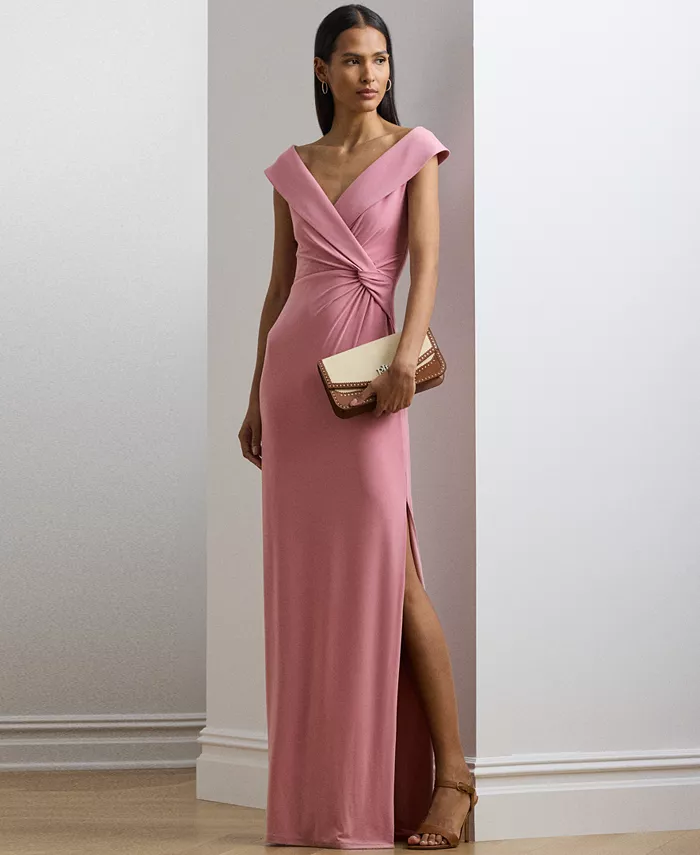 

Женское платье с открытыми плечами из джерси Lauren Ralph Lauren, розовый