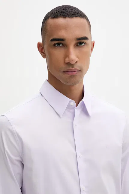 Рубашка мужская из хлопка Calvin Klein, фиолетовый — фото 4