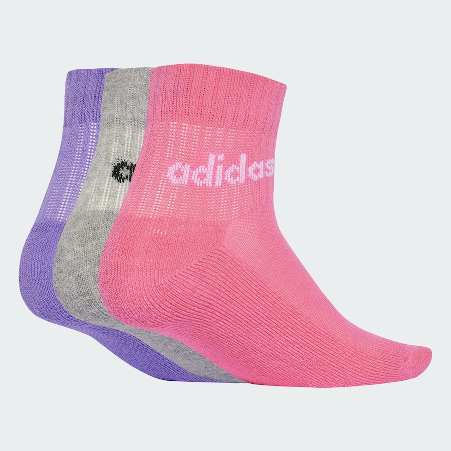 Спортивные носки ADIDAS PERFORMANCE Linear Ankle 5 Pairs Kids, серый/фиолетовый/розовый/малиновый/белый — фото 2