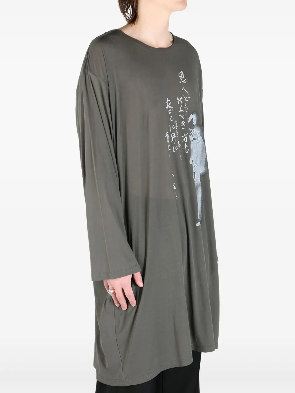 Хлопковая толстовка Yohji Yamamoto, серый — фото 3