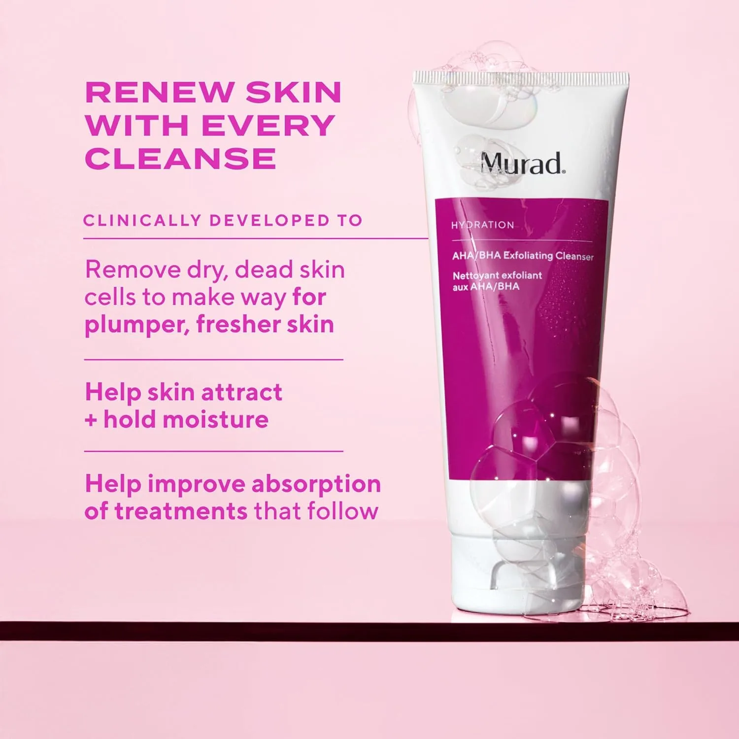 Murad Revive + Repair с Glow Up Ingredients - набор из 3 предметов  для здоровья кожи: AHA/BHA очищающее средство 150 мл, сыворотка с гликолевой кислотой 30 мл, крем для клеточного увлажнения 7 мл — фото 3