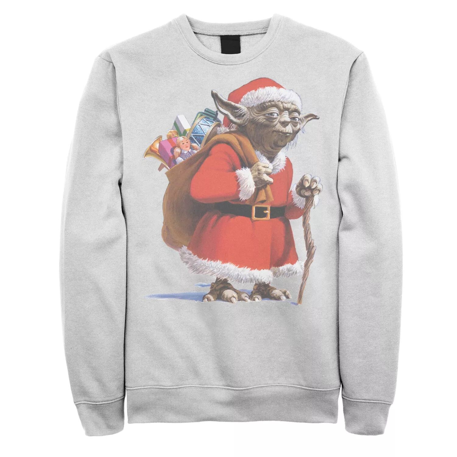 

Мужская флисовая футболка Star Wars Yoda Santa Vintage Licensed Character, белый