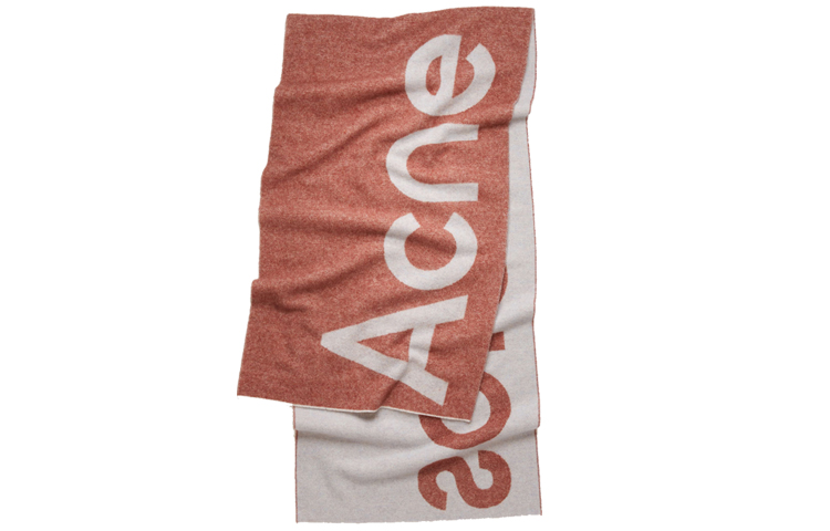 Шарф вязаный унисекс красно-белый Acne Studios — фото 2