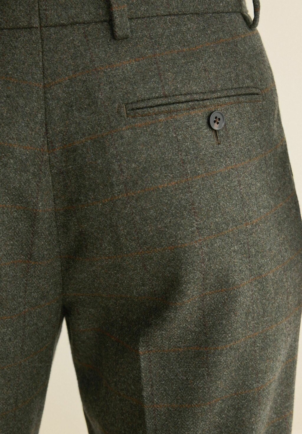 Костюмные брюки REGULAR FIT TRIMMED CHECK Next, зеленый — фото 4