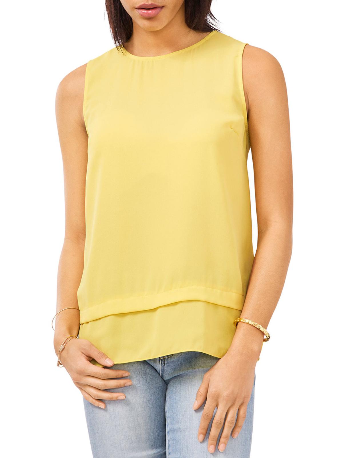 

Женская многослойная блузка без рукавов Vince Camuto, цвет citronelle
