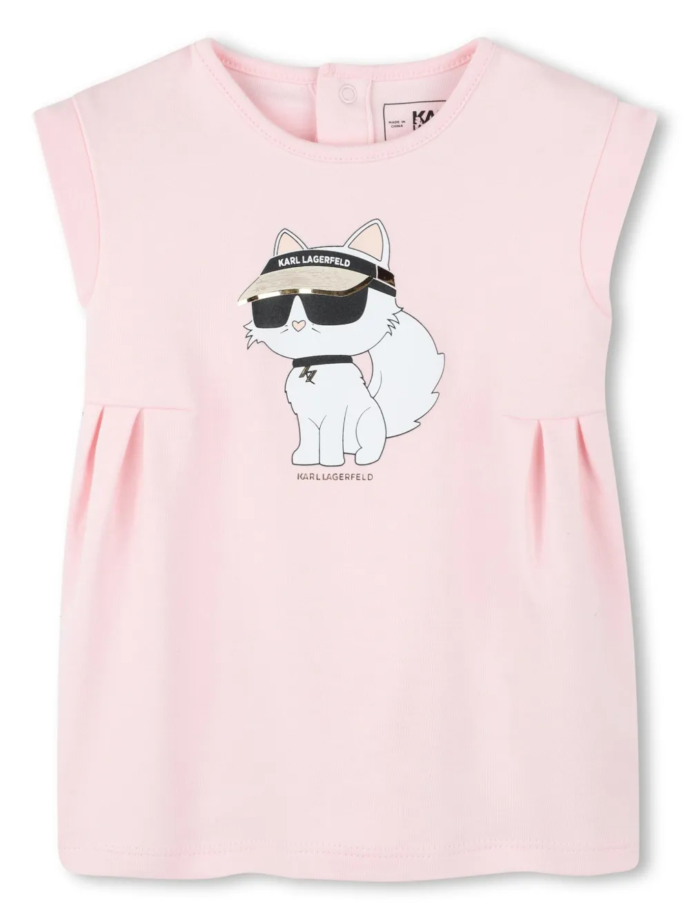 

Платье с принтом Choupette KARL LAGERFELD KIDS, розовый