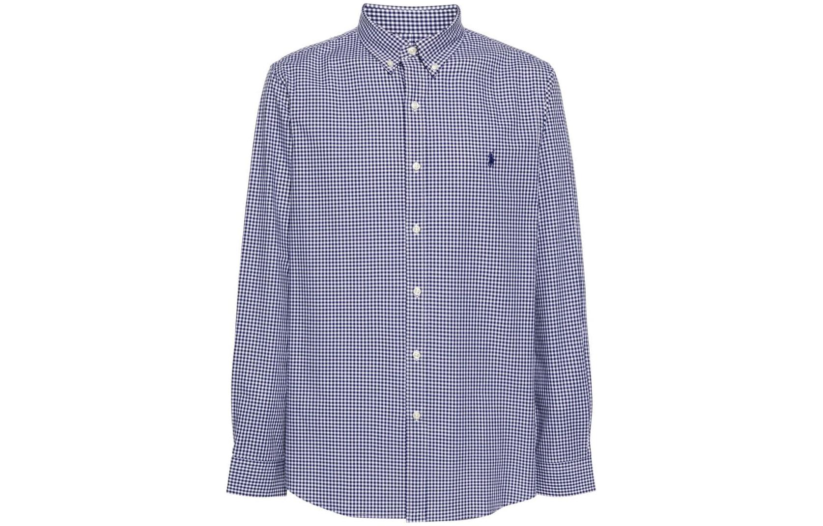 

Хлопковая рубашка в клетку Polo Ralph Lauren, Морской синий