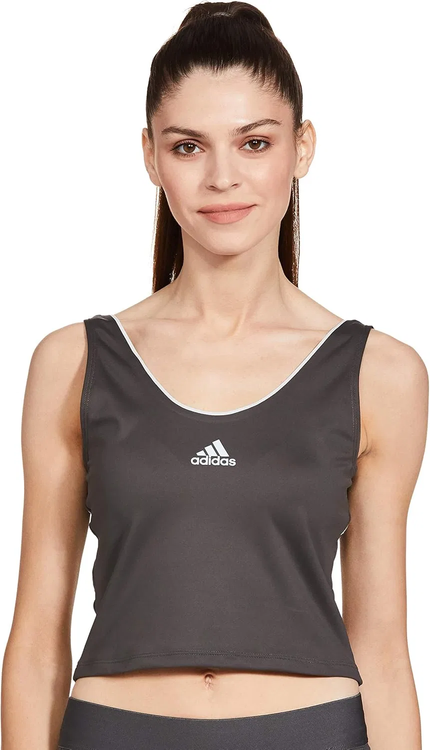 Топ женский компрессионный adidas, цвет Grey
