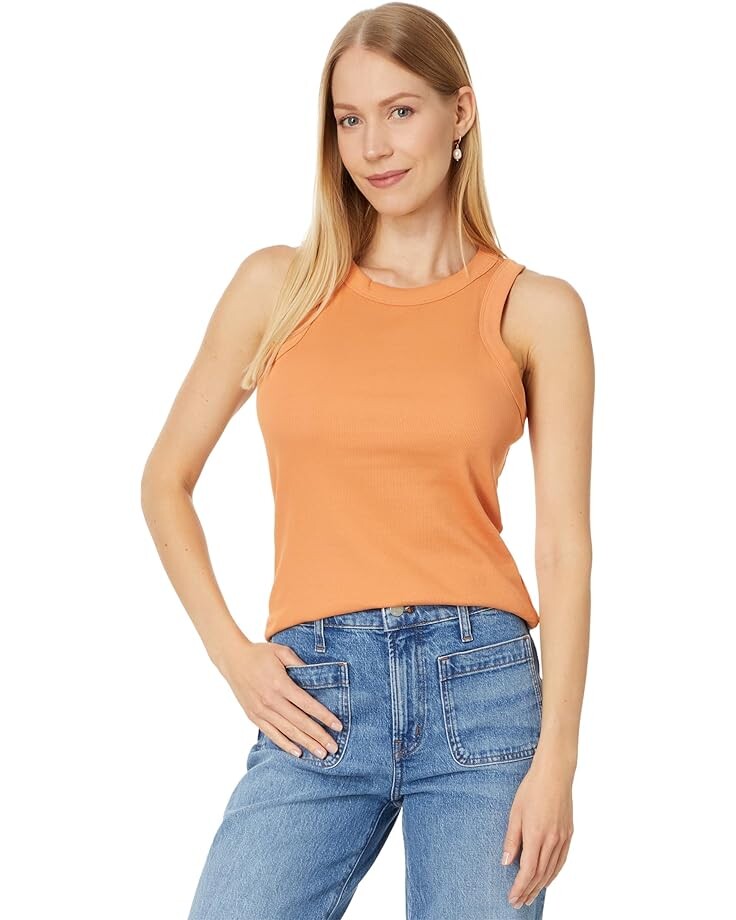 

Майка Madewell Supima Rib Cutaway Tank, цвет Sunset Haze