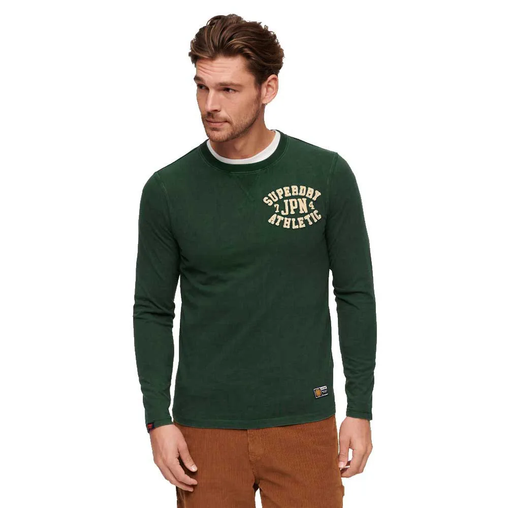 

Футболка Superdry Vintage Athletic Chest long sleeve, зеленый