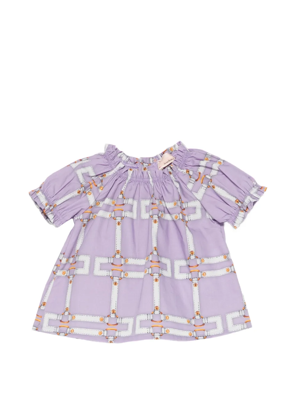 Комплект с принтом и рюшами Elisabetta Franchi La Mia Bambina, фиолетовый