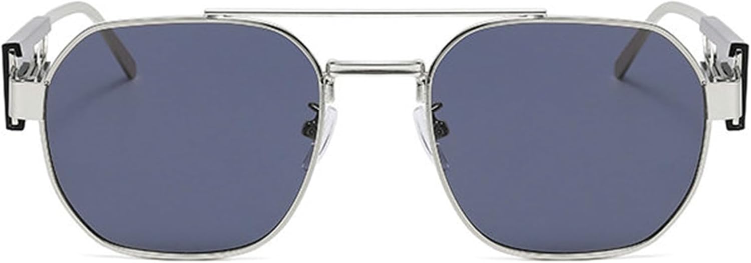 

Willochra Ретро Многоугольные Квадратные Металлические Женские Роскошные Двухлучевые Модные Градиентные Солнцезащитные Очки UV400 Мужские Панк Солнцезащитные Очки, C12