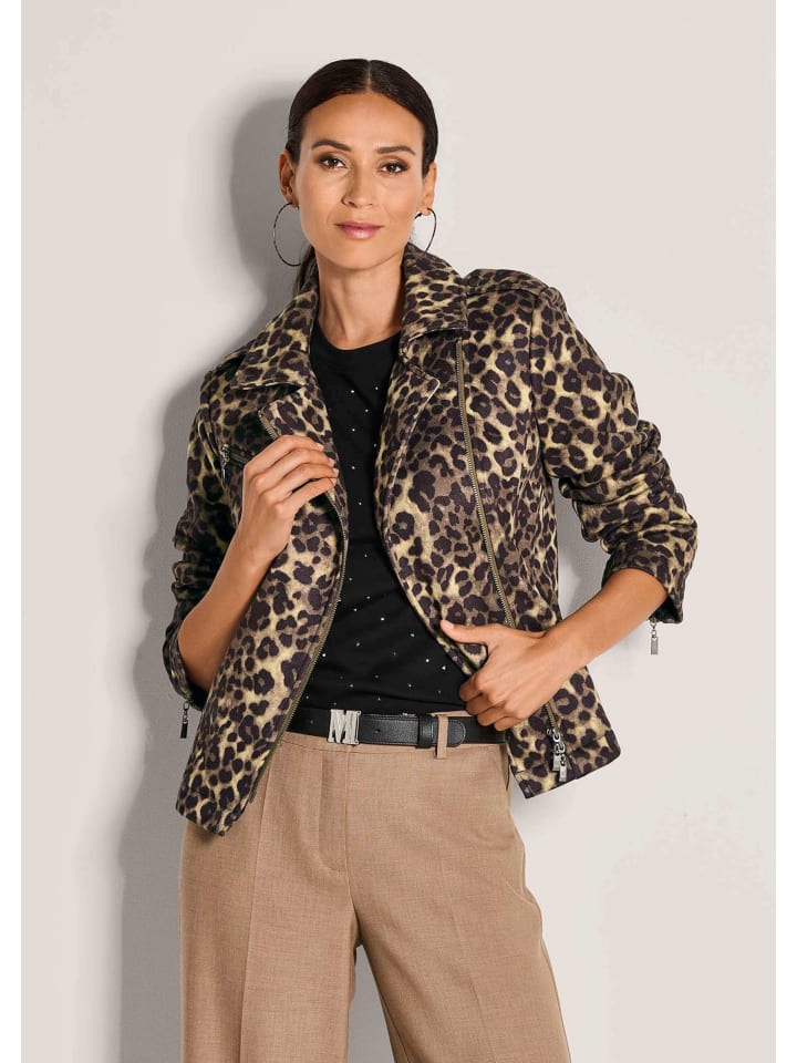 

MADELEINE Модная байкерская куртка на молнии бежевого/карамельного/табачно-коричневого цвета