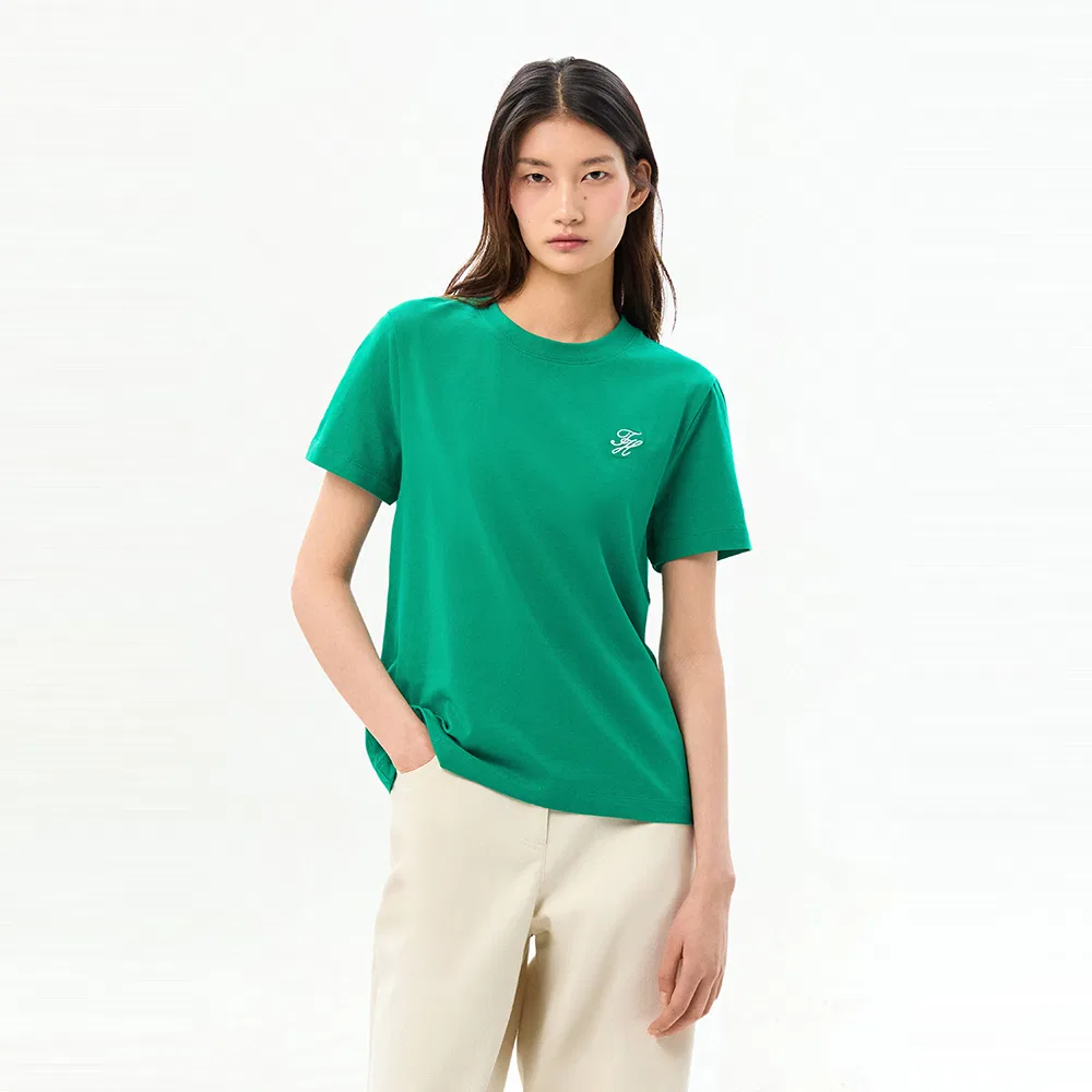 Женская зелёная футболка-джерси с логотипом Script от Tommy Hilfiger Women