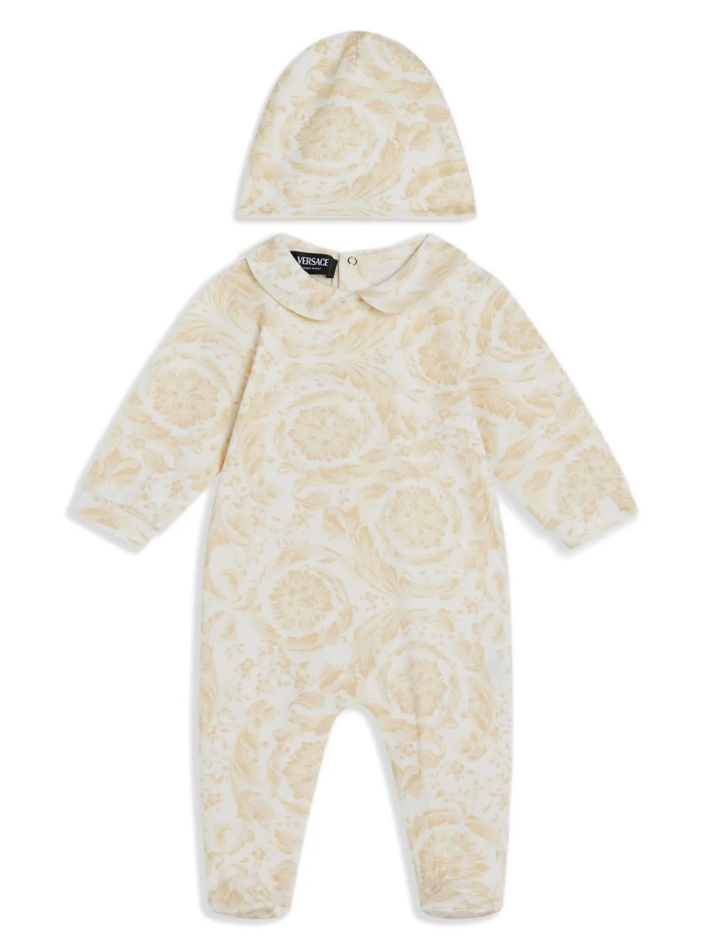 

Комплект для новорожденного с принтом Barocco Versace Kids, белый