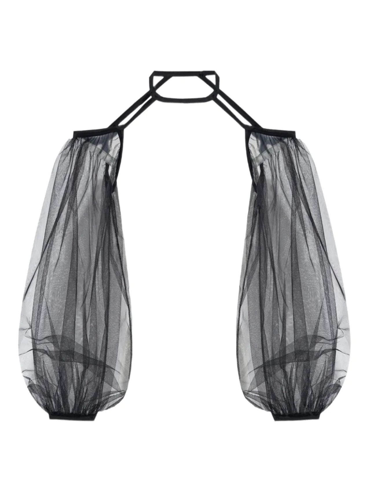 

Топ Noir Kei Ninomiya tulle-panels sleeves, черный