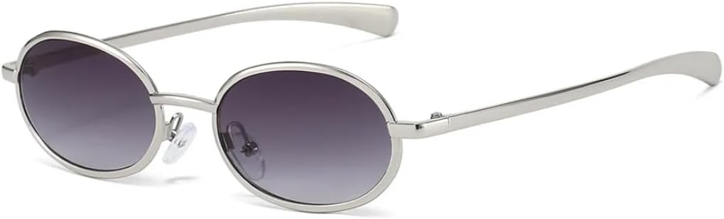 

Ретро маленькие овальные металлические солнцезащитные очки для женщин, серебристые, с защитой от УФ-излучения UV400, модные, градиентные, для мужчин, в стиле панк UUPTTPL, Silver Gray