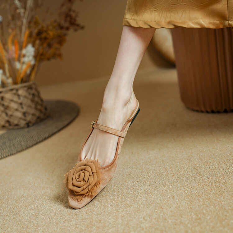 Мюли женские с закрытым носком женские Yeezyy Reezy, цвет Apricot — фото 4