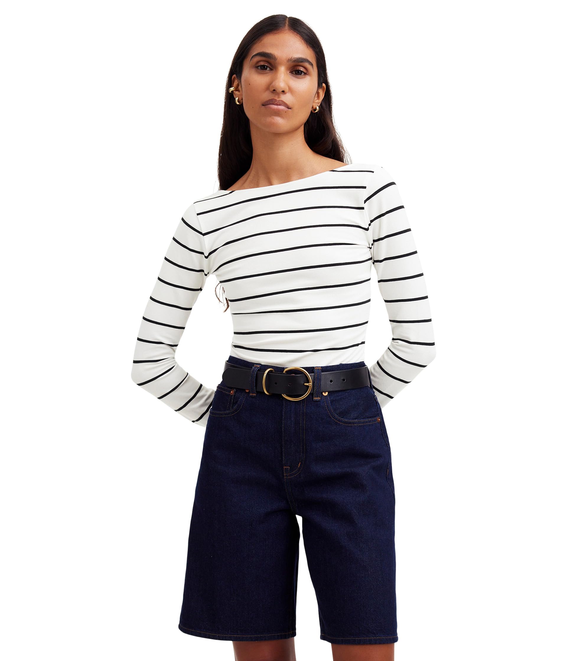 

Футболка Madewell Long Sleeve Ballet Back Tee, True Black