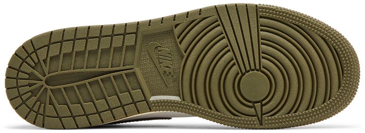 Кроссовки Air Jordan 1 Low GS 'Black Toe Medium Olive', зеленый — фото 4
